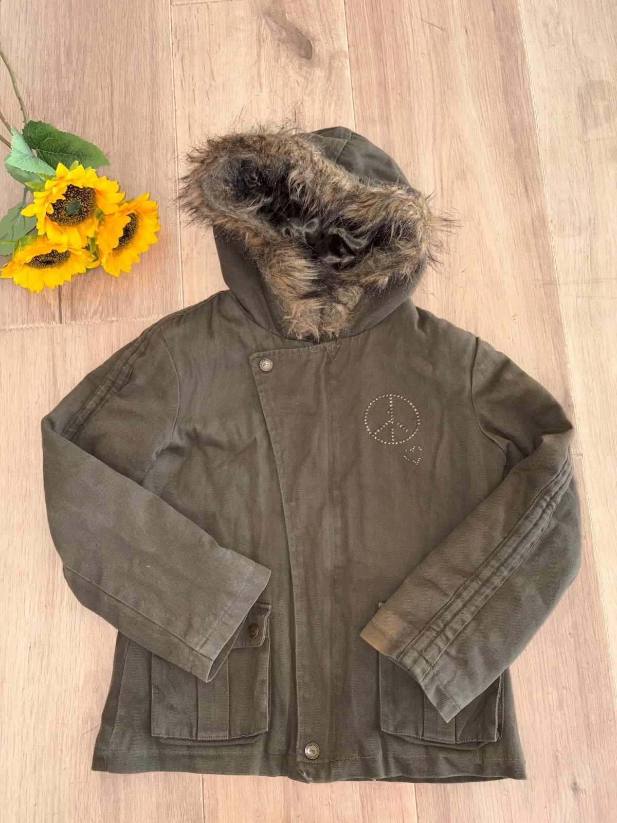 Manteau parka vert kaki Tontin taille 9 - 10 ans